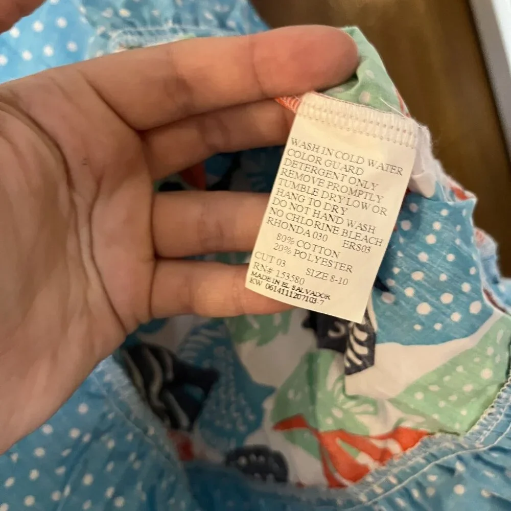 Eleanor Rose Fish Ruffle Hem Rhonda Dress Size 8-10 Girls - Picture 4 of 4